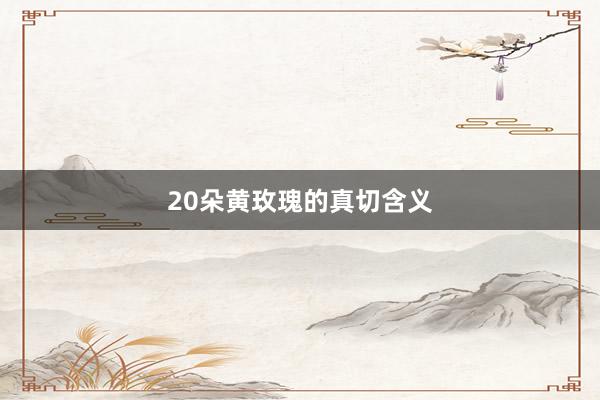 20朵黄玫瑰的真切含义